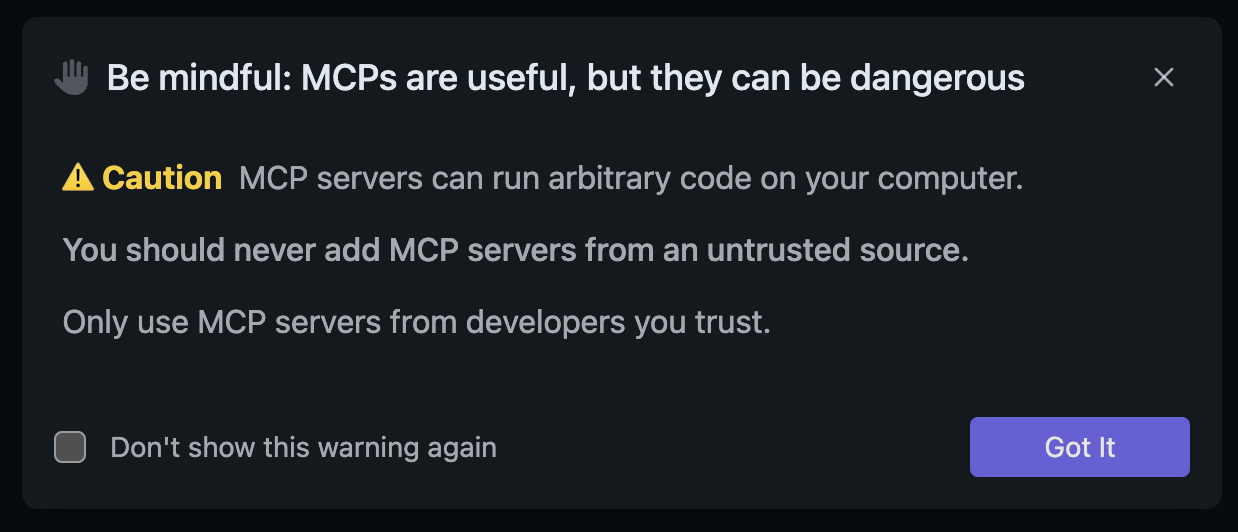 Screenshot of LM Studio desktop client MCP enablement