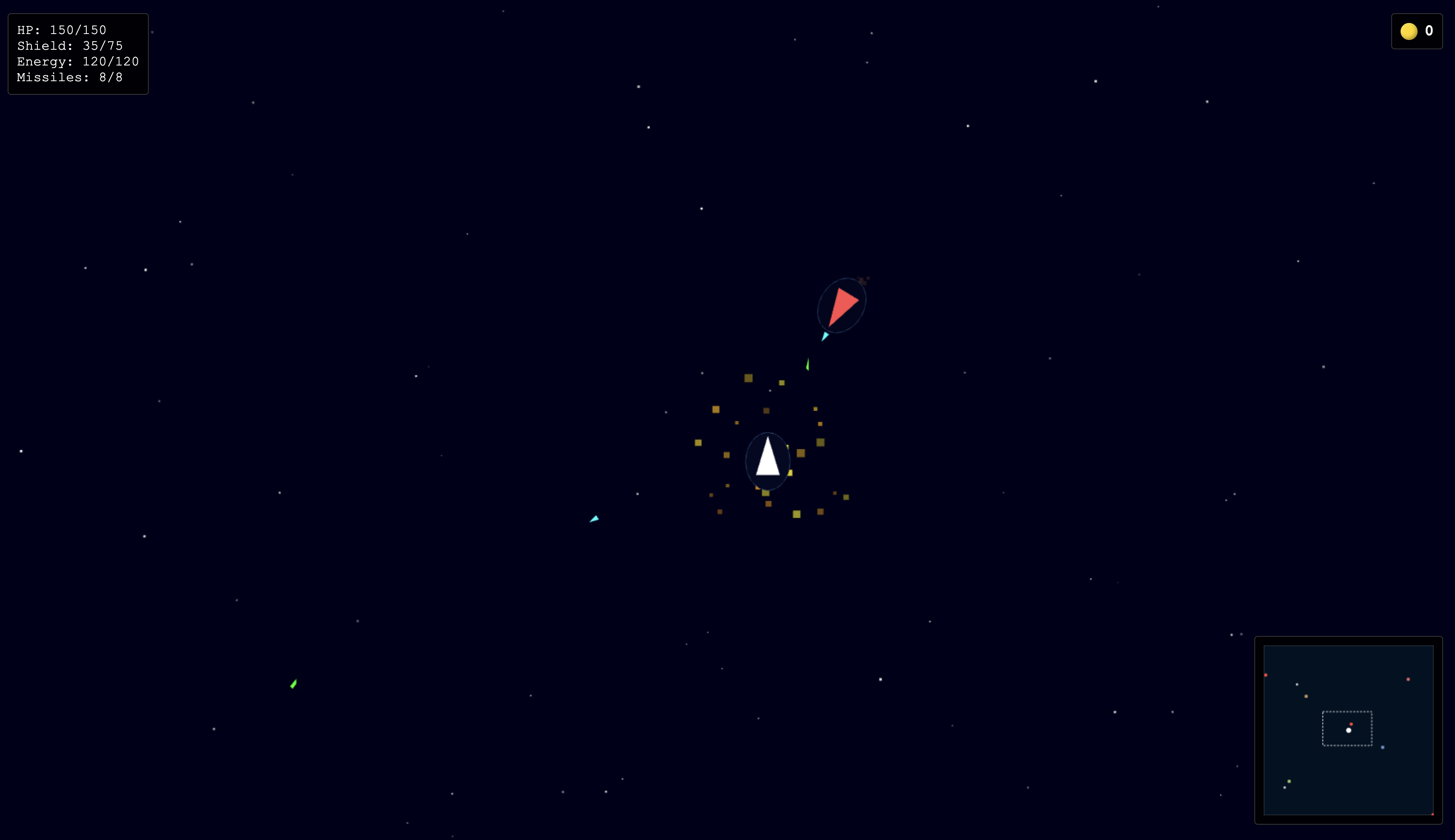 Screenshot of Space Wars Prototype